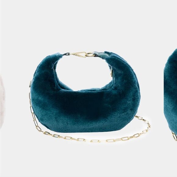 NWT Jules Kae Luna Hobo Shoulder Bag Vegan Furr - Picture 4 of 5